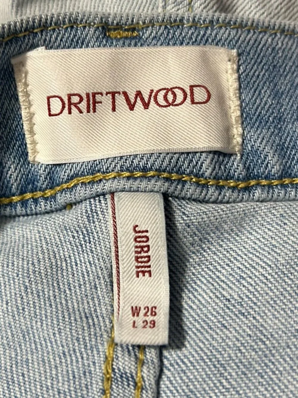 NWT DRIFTWOOD Jordie BUTTON FLY Distressed/Raw Hem Jeans Women's Size 26‎